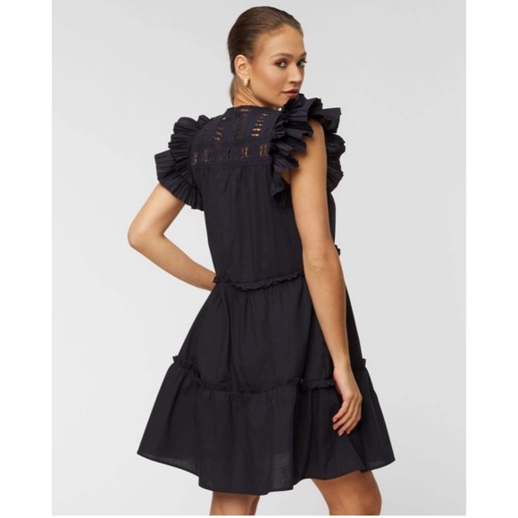 Sea Thora Thread Pull Tunic Dress flutter ruffle sleeve - Picture 2 of 8